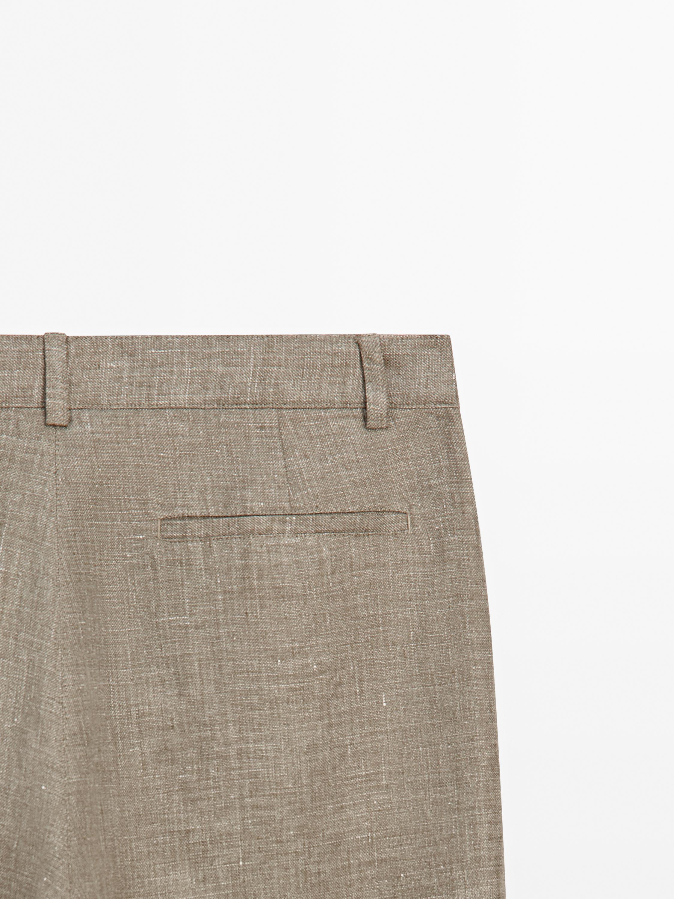 Straight-leg linen trousers